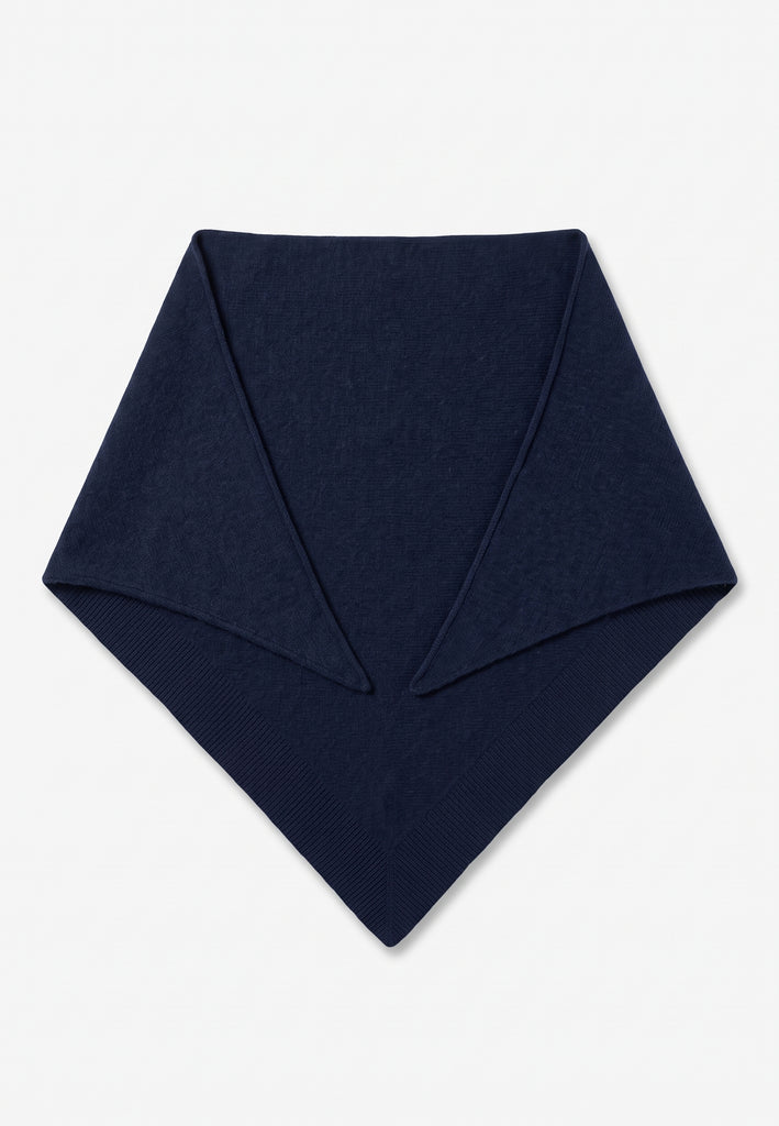 Stella Scarf in anthracite grey ribbed Geelong wool, folded flat