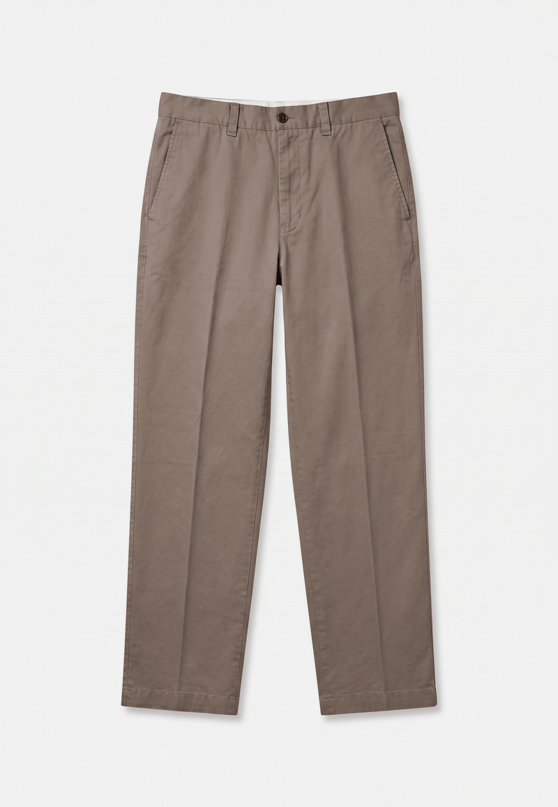 Collin Trousers in camel cotton, straight-leg chinos
