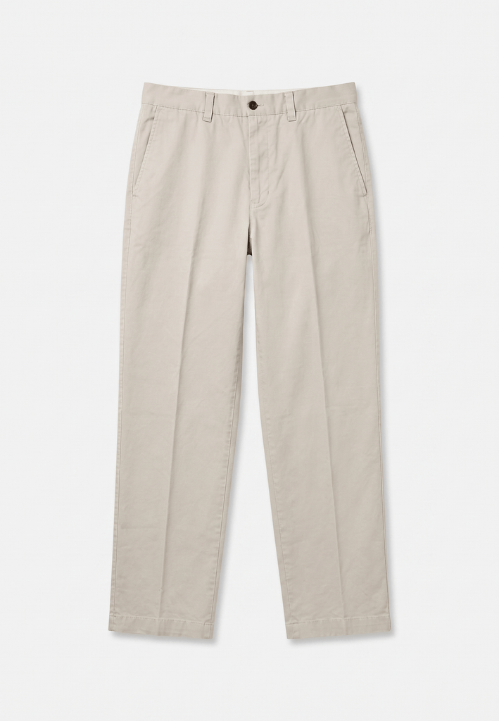 Collin Trousers in sand cotton, straight-leg chinos