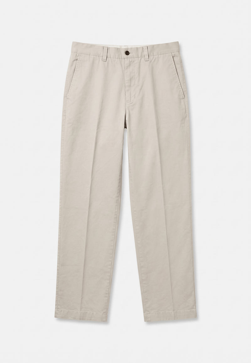 Collin Trousers in sand cotton, straight-leg chinos